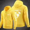 Herren Hoodies Männer Freier Frühling Herbst Abarth Double Reißverschluss Strickjacken schlanker Fit Hoodie Man Drawess Kapuze -Sweatshirt Oberbekleidung