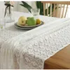 Mesa de café de encaje de algodón bordado para mantel blanco para tela de estar Rectangular Wedding Home Decoración 240428