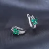 Brincos de Backs Jóia de joalheria Butterfly simulou Emerald 925 Volto de prata esterlina para mulheres Green Gemstone Fashion Anniversary Presente