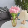 Decoratieve bloemen 35 cm Tulp bloem kunstmatige boeket hand gebreide nep planten gehaakte bloemen huwelijksceremonie huizen tuin decor cadeau