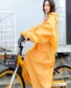 Pluie de moto électrique longue jaune Poncho Couche de pluie transparent Augmentation épaisse étanché
