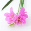 Декоративные цветы 1pc моделирование настоящее прикосновение снежная орхидея искусственные композиции свадебная свадебная букура