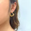Boucles d'oreilles de cerceau 304l en acier inoxydable Wing Heart Hoops for Women PVD Gold plaqué de boucle d'oreille premium anti-allergique