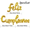 Decoración de fiestas Español Happy Birthday Letters Globos en minúsculas Alfabeto Alfabeto Foil Globos Banner Baby Shower