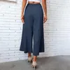 Women's Pants Elegant High Waist Solid Work Trousers Korean Fashion Summer Women Loose Wide Leg Palazzo Oversized Tie Long Pantalon