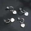 T-Heart Charm Earrings Love Stud Earrings 925 Silver Sterlling Jewelry Desinger Women Valentines Day Party Gift Original Luxury Brandkltq