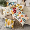 Pillow Cover Embroidery Flower Modern Minimalist Home Decoration Bedroom Sofa Office Couch Chair Pillowcase 45 Soft Fabric