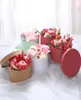 Мини -круглые картонные бумажные цветочные коробки розовая коробка валентинга 39S Флорист подарки на вечерин
