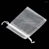 Enveloppe-cadeau blanc 25pcs Organza Sac Bijoux Pounch Eugen Yarn 7x9 9x12 10x15 13x18 17x23cm Décoration de mariage favori