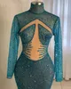 ASO EBI 2024 Blue Mermaid Prom Kleid Perlen auf Blick durch die formelle Party der zweiten Empfang 50. Geburtstag Verlobungskleider Kleider Robe de Soiree es