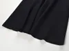411 XL 2024 Milan Runway Dress Spring Summer Short Sleeve Black Revers Neck Jurken Damesjurk Mode Hoogwaardige YL