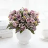 Fiori decorativi fiore artificiale bocciolo tè bocciolo peonia bouquet per la sposa per la casa per la casa accessorio per interni falsa esterna