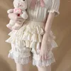 Женские трусики сладкие кружевные оборки женщины Lolita Safety Shorts Шорты милые викторианские трусики хлопковые принцессы