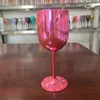 2PCSlot 16 oz 4 Color Red Wine Plastic Cup Elektroplating Goblet Outdoor Camping Familie Gebieden Juice Champagne Glass 240430