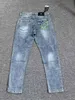 Jeans Designer Mens Autumn Fashion L Brand V Korean Slim Fit geborduurd Blue Gray Outdoor Leisure Beach Straight been Jean Tag met drop