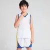 Kleidungssets 24/25 Kinderanzug Boy Girl Fans Basketball weiße Spiele Team Uniform Training Weste und Shorts