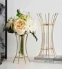 Golden Metal Vase Home Creative Living Room Flower Stand Decoratie Terrarium Potten Ative 2106108516081