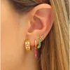 Hoop oorbellen crmya koper verguld voor vrouwen vintage kleur cz zirkon piercing grote cirkel 2024 sieraden groothandel