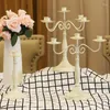 Świecane uchwyty w stylu europejskim zabytkowe uchwyt kutego żelaza świąteczne świecznik romantyczny obiad Portavelas Wedding Decorations jd50zt