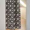 Grön blomma Abstract Half Shading Free Punch Paste Tape Bedroom Curtain Geometric Mönster Design Doorway Drapes 240429