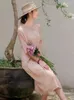 Vestidos de festa literatura de verão estilo chinês bambu estampe