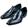 Casual skor unika hälnitar derby herrar formella affärsmän som kör loafers modelägenheter