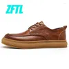 Casual Shoes Zftl Men's Oryginalny skórzany luksusowy człowiek trampki gradient brytyjska biznesowa platforma wypoczynkowa