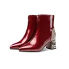 Bottes Patent Leather Toes pointues