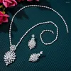 Necklace Earrings Set GODKI Trend UAE 2pcs Bridal Long Sets For Women Wedding Party Dubai Nigeria CZ Crystal Jewelry Gift