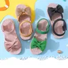 Girls Sandals Summer Sweet Cute Bowknot Princess Shoes Casual Comfortable Breathable Soft Bottom Beach Childrens 240420