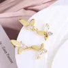 Stud Earrings European And American Shining Zircon Beautiful Temperament Smart Romantic Butterfly