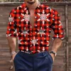 Chemises habillées pour hommes 2024 Christmas Designer Coded Shirt Top Bouton à manches longues Casual Outdoor Plaid Elk Snowman