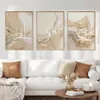 3pcs Calligraphie islamique Allahu Akbar Beige Gold Marble Fluide Affiche Affiche Affiche