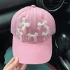 Ball Caps ins słodkie różowe łuk Hats damskie 2024 wiosna i lato podróż koreańska wersja wszechstronna baseball krem ​​przeciwsłonecznych dla mężczyzn