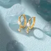 Hoop Ohrringe Roxi Weißer Opal für Frauen 925 Sterling Silber kleiner Kreis 18K Gold Piercing Zirkon Drop Schmuckgeschenke