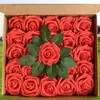 Decorative Flowers 25Pcs Silk Roses Head Artificial Rose For DIY Wedding Bouquets Party Home Decor Arch Fake Candy Box