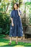 Parti elbiseleri 112cm büst / ilkbahar yaz kadınları gevşek mori kei kız işlemeli rahat doğal nefes alabilen su yıkanmış keten