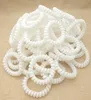 Ganze 100pcs Frauen Mädchen Größe 5 cm weiße Kunststoff Haarbänder elastische Gummi -Telefondraht Krawatten Seilzubehör6872660