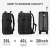 Sac à dos extensible 40L Voyage pour hommes Sac à bagages de sac pour ordinateur portable transport sur des sacs de grande capacité mochila multifonctionnels