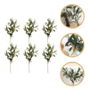 Fiori decorativi 6pcs simulazione di rami olive piante artificiali domestiche
