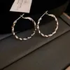 Gestüt Metallic Spiral Geometrische Damen Ohrringe Persönlichkeitstemperament Reifen Ohrringe Modependler All-Match Ohrringe für Frauen