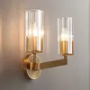 Wandlampe Kupferkristallglas amerikanischer Licht Luxus Wohnzimmer Hintergrund Korridor Treppe Schlafzimmer Bett