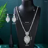 Necklace Earrings Set GODKI Trend UAE 2pcs Bridal Long Sets For Women Wedding Party Dubai Nigeria CZ Crystal Jewelry Gift