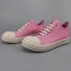 Lässige Schuhe Frühlings Sommer Herren Schnürung flach rosa Paar Vollkorn Leder große Größe 11 12 13 Cool Boy All-Match-Sneaker