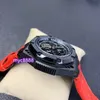 IP Factory 26165IO Diametro di orologio 42 mm con movimento meccanico automatico Specchio in vetro in vetro cinghia di gomma naturale cinghia in pelle rossa gratuita