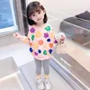 Kleidungssets Kindermädchen Kleidungsstücke Blumendruck Sport Sweatshirts+Hosen Kleinkind Mädchen Kleidung Chid Outfits Schulmädchen Outfits 2-7y