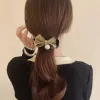 50pcs/ partia Pearl Bow Ponytail Uchwyt słodko pluszowe włosy pazur koreańsko -mody Elegancki miękki solidny klips do włosów dla dziewcząt do włosów