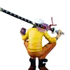 Action Toy Figures Cartoon Anime One Piece Trafalgar D Water Law Action Figure Squatting Take Knife PVC Manga Statue Figurine Collectible Model Toy