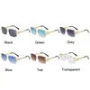 Sunglasses Fashion Metal Leopard Rimless Double Bridges Gradient Shades UV400 Punk Glasses