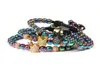 New Macrame Bracelet Whole 10pcslot 6mm Colors Hematite Stone Beads With Clear CZ Crown Bracelets For Gift6776152